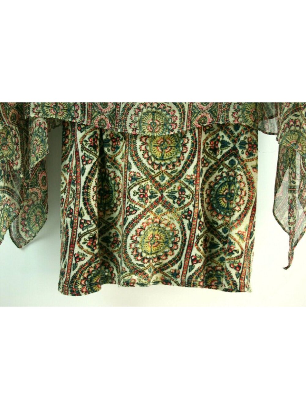 Tiny Anthropologie Womens Sz S Floral Knit Tank w/Silk Cape Sleeve Shirt blouse - Picture 3 of 8